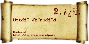 Uttó Árpád névjegykártya