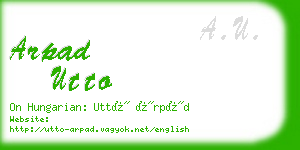 arpad utto business card